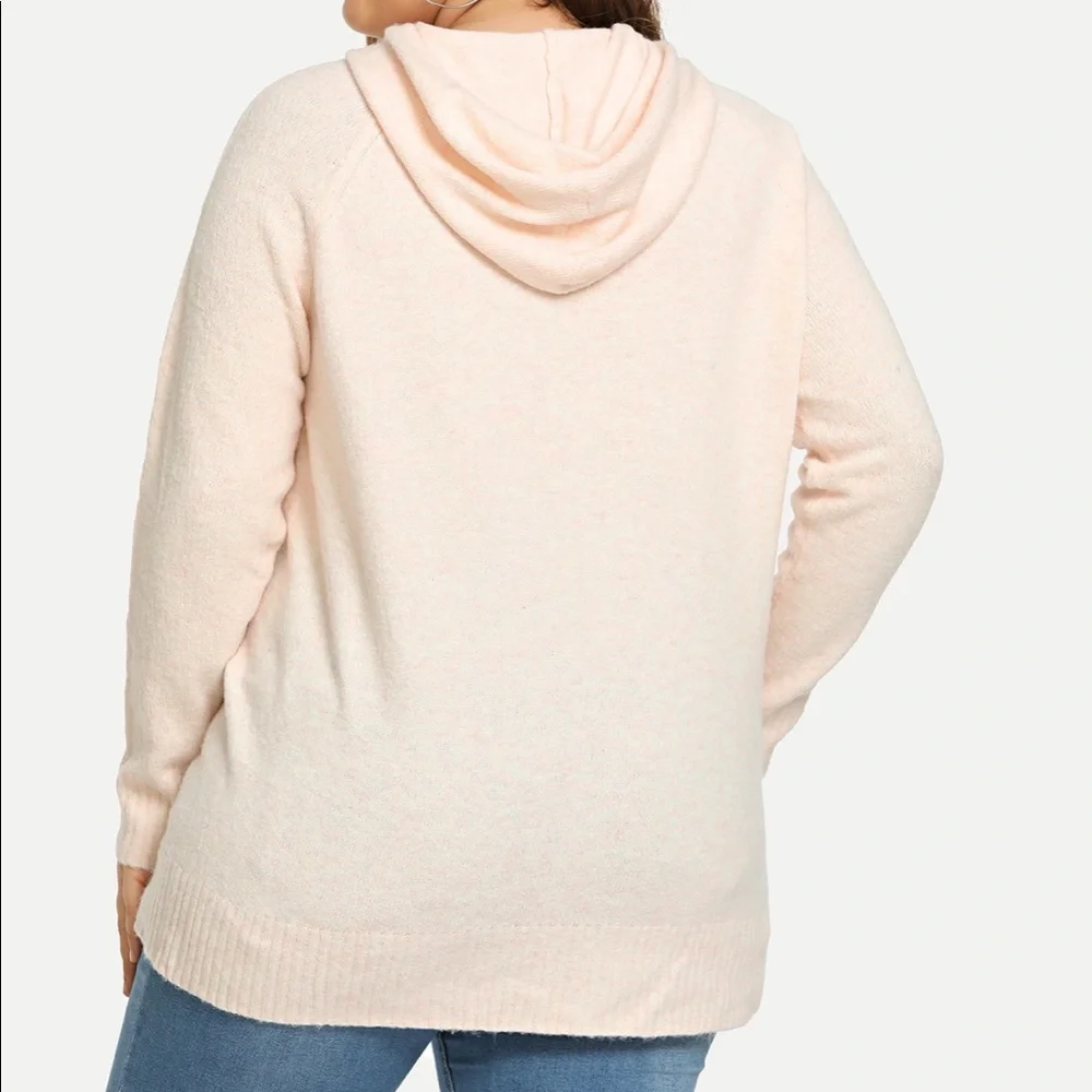 NEW❗️2 LEFT❗️XL-1X•BELLA BLUSH PINK SO SOFT HOODED SWEATER - Picture 5 of 15